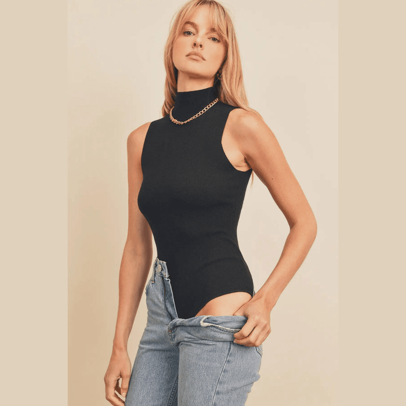 Turtleneck Tank Knitted Bodysuit