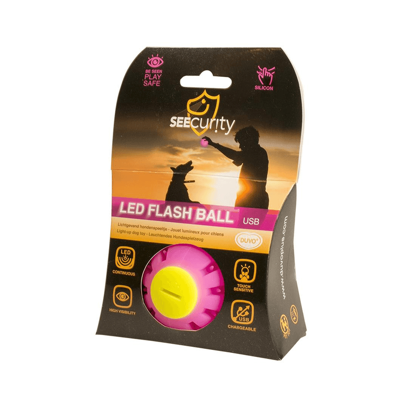 Hundeleke LED Flash Ball USB Rosa